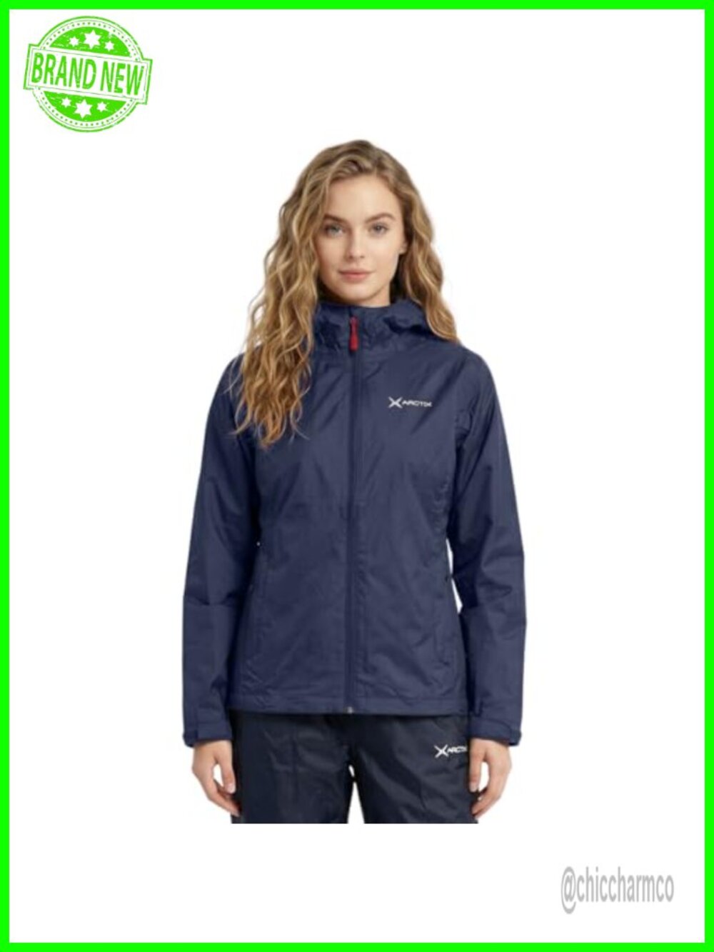 Waterproof Rain Jacket Lightweight Packable Nylon Hooded Raincoat